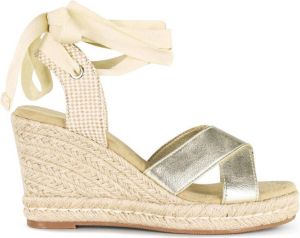 POSH by Poelman LOU Dames Sandalen Espadrilles Goud