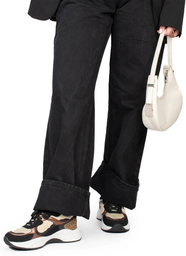 POSH by Poelman MACY Dames Sneakers Zwart Met Combinatie