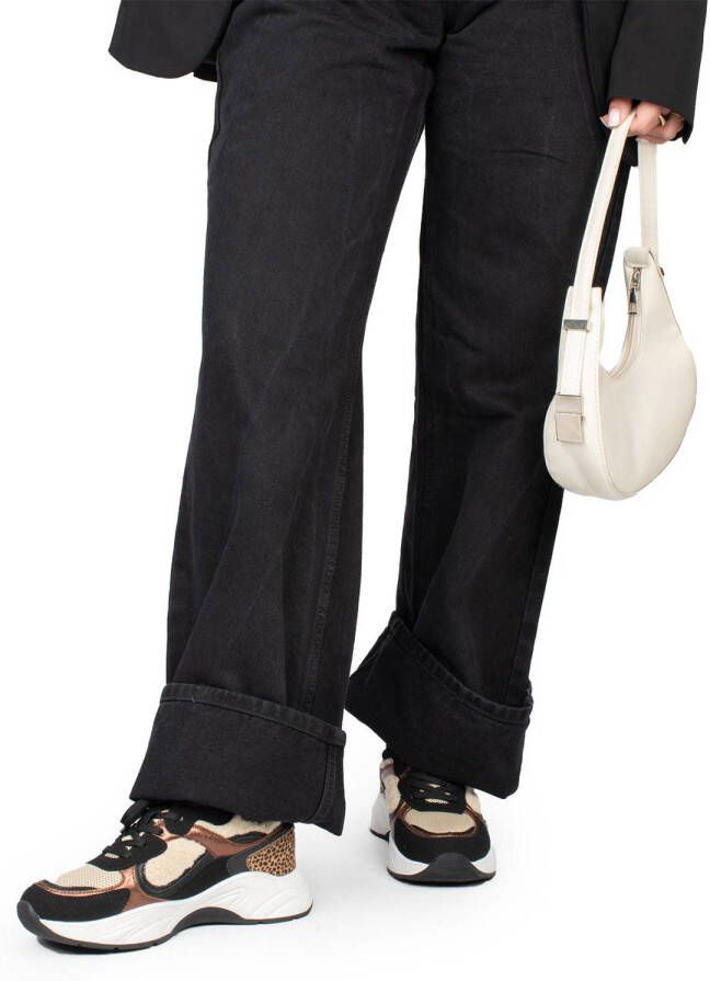 POSH by Poelman MACY Dames Sneakers Zwart Met Combinatie