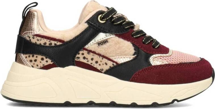 POSH by Poelman Minion chunky sneakers rood zwart beige