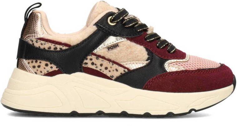 POSH by Poelman Minion chunky sneakers rood zwart beige