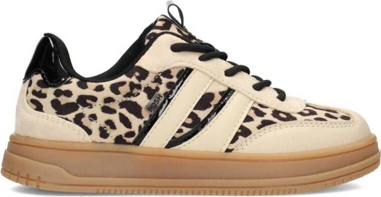 POSH by Poelman Nala sneakers met panterprint beige zwart