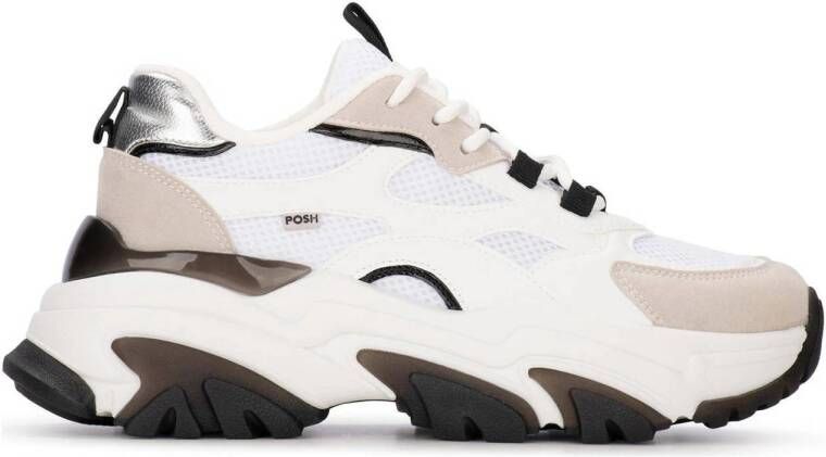 POSH by Poelman POLLY Dames Sneakers Grijs Met Combinatie