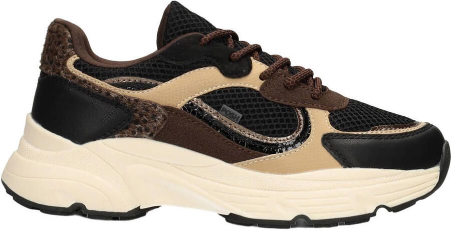 POSH by Poelman ANGY Dames Sneakers Zwart met combinatie