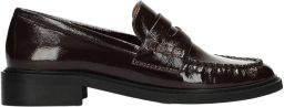 POSH by Poelman Bella lakleren loafers met blokhak bordeaux