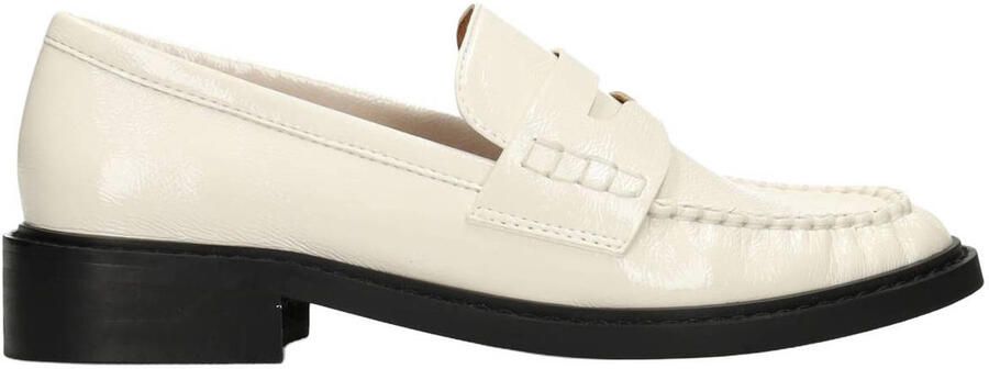POSH by Poelman Bella lakleren loafers met blokhak wit