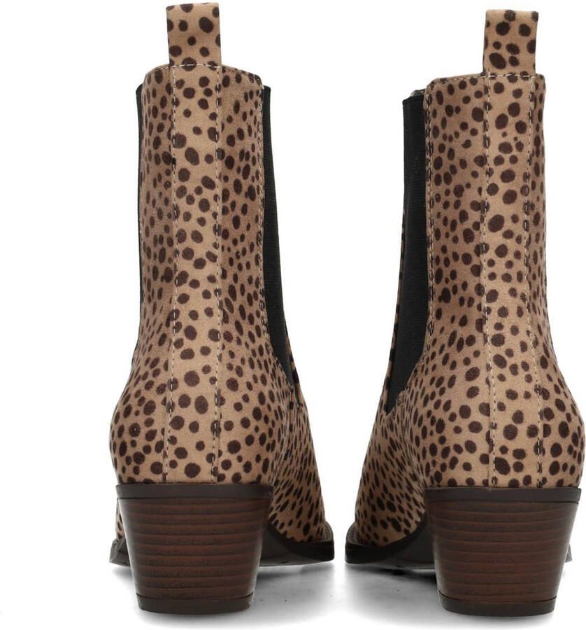 POSH by Poelman Carmen suède cowboylaarzen met dierenprint beige
