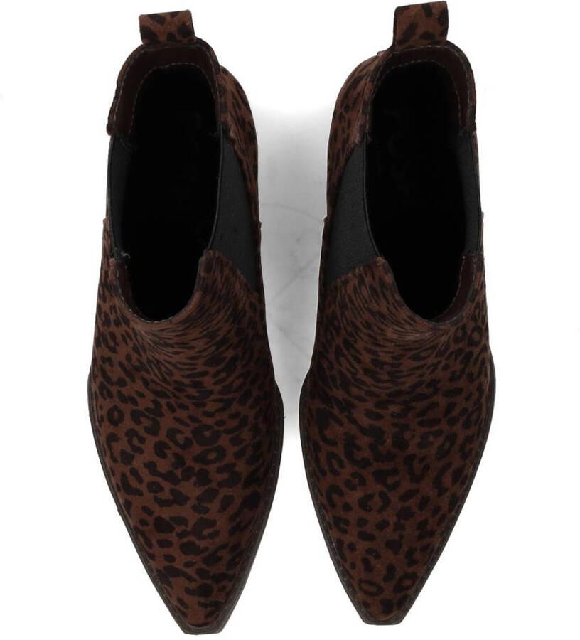 POSH by Poelman Carmen suède cowboylaarzen met panterprint cognac