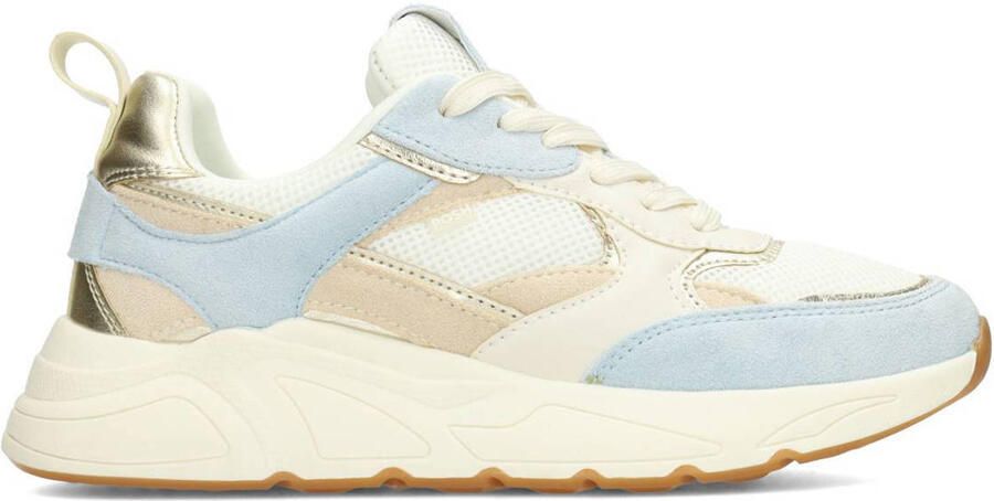 POSH by Poelman CAROCEL Dames Sneakers Wit met blauwe combinatie
