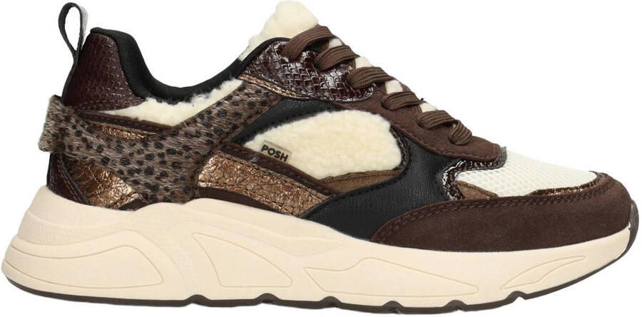 POSH by Poelman Caro chunky suèdelook sneakers bruin