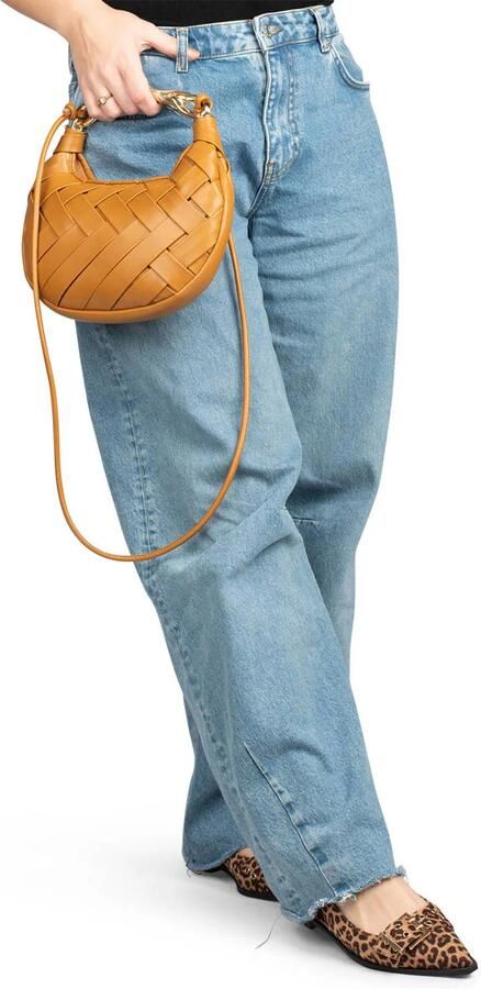 POSH by Poelman Cecile suède slingback loafers met panterprint cognac zwart