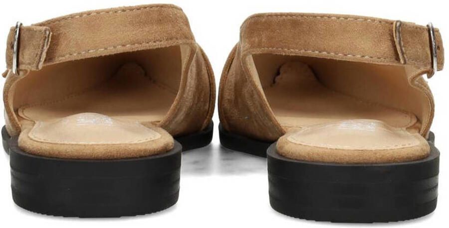 POSH by Poelman Cecile suède slingback loafers met siergesp beige - Foto 2