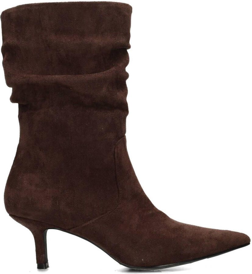 POSH by Poelman Ellie halfhoge laarzen met afzak effect donkerbruin