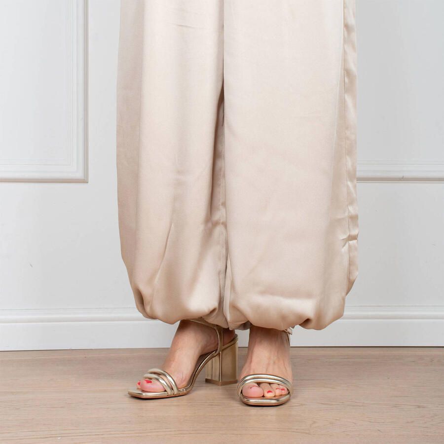POSH by Poelman Emily imitatieleren sandalettes met blokhak goud