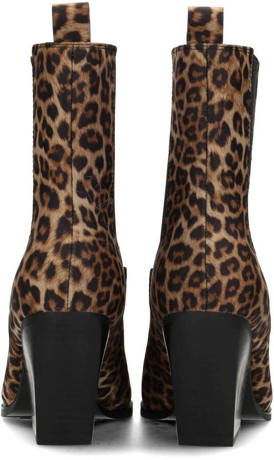 POSH by Poelman enkellaarzen met panterprint beige zwart