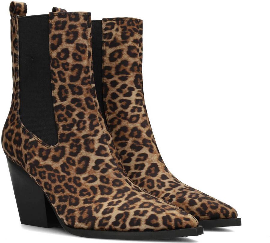 POSH by Poelman enkellaarzen met panterprint beige zwart