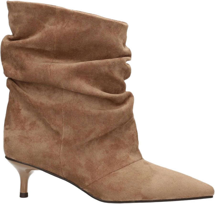 POSH by Poelman Eva suèdelook enkellaarzen cognac