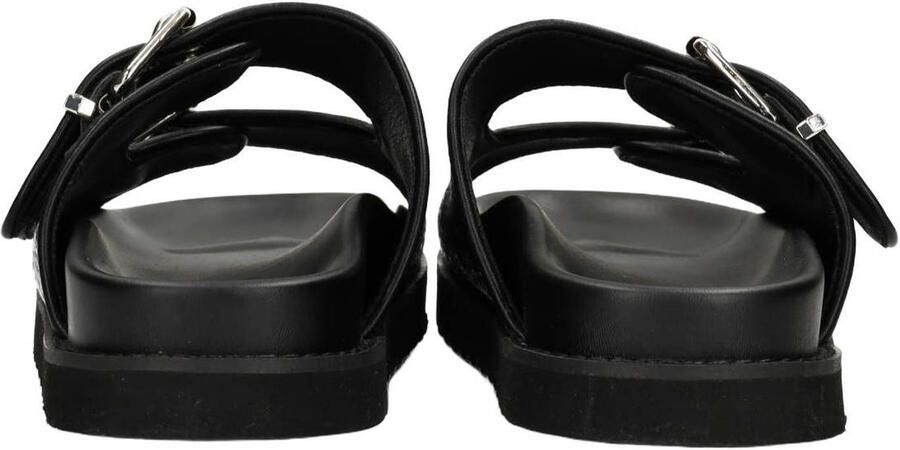 POSH by Poelman Garby leren slippers met dierenprint zwart - Foto 2