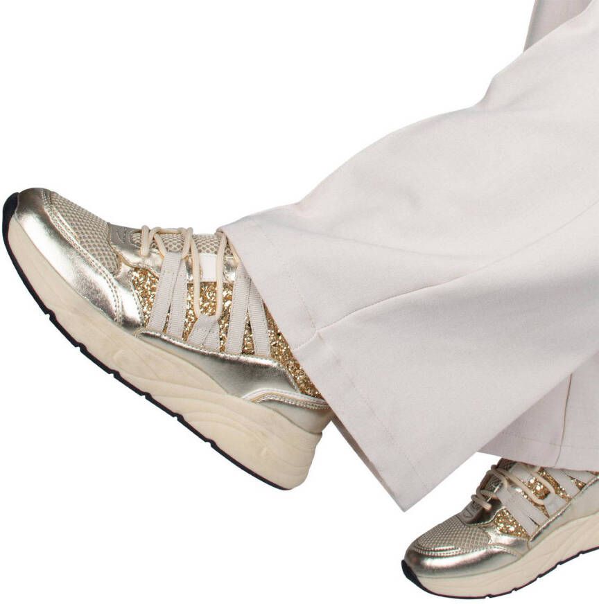 POSH by Poelman Gemma chunky sneakers met glitters goud metallic