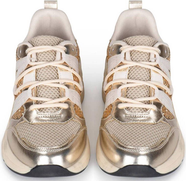 POSH by Poelman Gemma chunky sneakers met glitters goud metallic - Foto 2