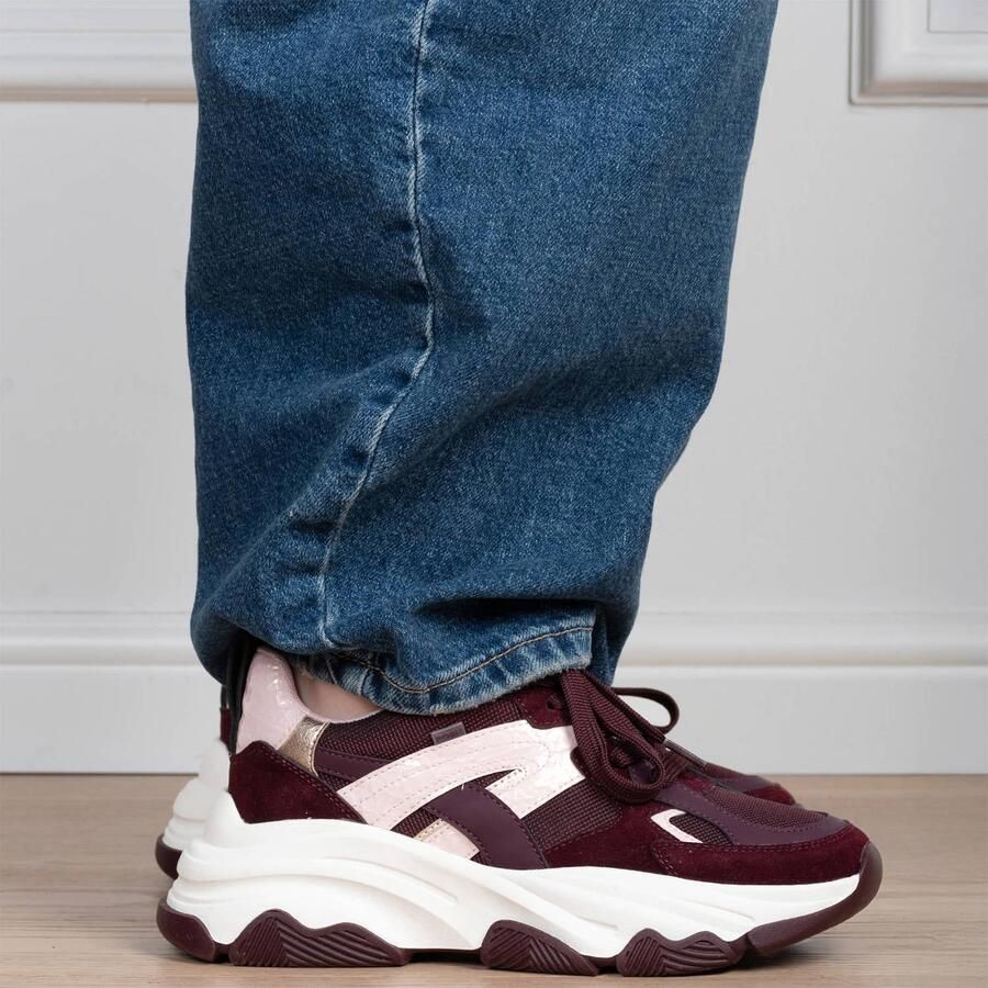 POSH by Poelman GIGI Dames Sneakers Bordeaux met combinatie - Foto 2