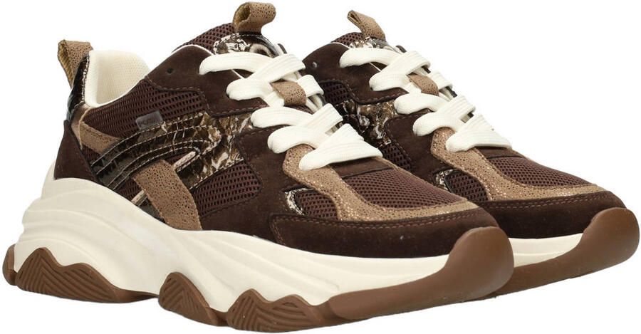 POSH by Poelman Gigi chunky sneakers bruin - Foto 3
