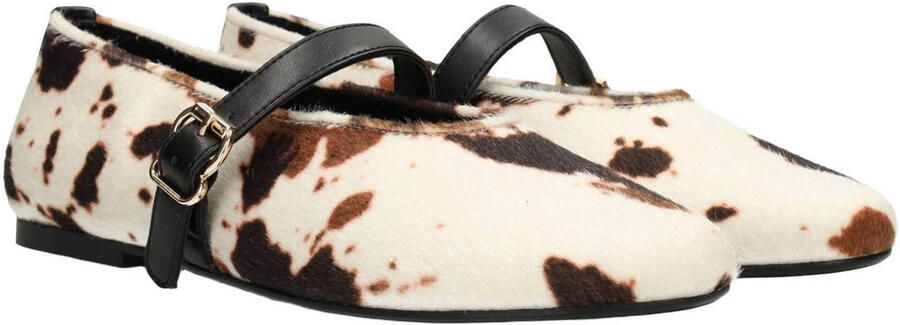 POSH by Poelman Gina ballerina's met koeienprint ecru bruin - Foto 2