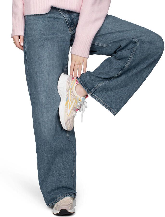 POSH by Poelman GINNY Dames Sneakers Wit met gele combinatie