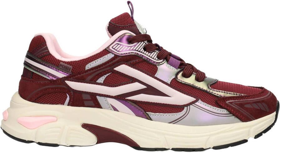 POSH by Poelman GINNY Dames Sneakers Bordeaux met combinatie
