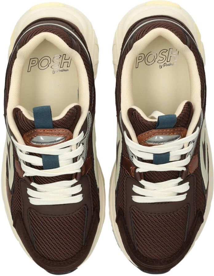 POSH by Poelman GINNY Dames Sneakers Donker bruin - Foto 2