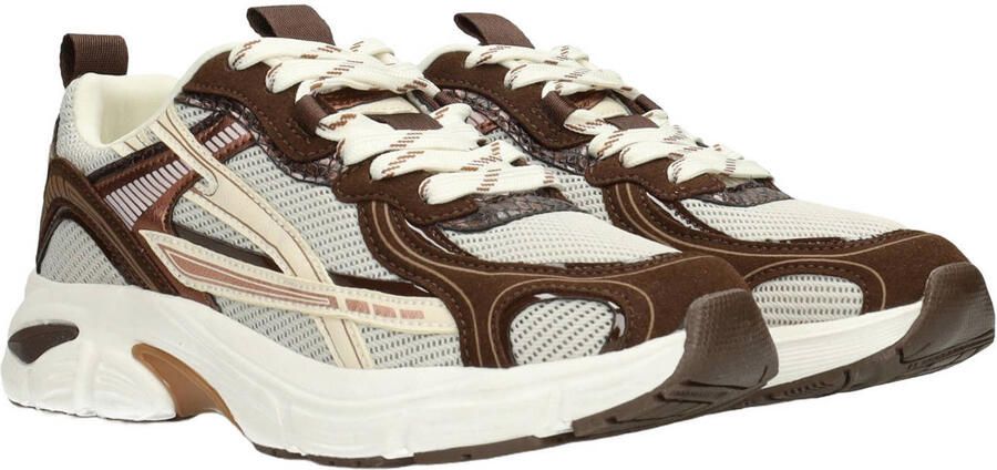 POELMAN POSH Harper sneaker dk chocolate Textiel Dames - Foto 2