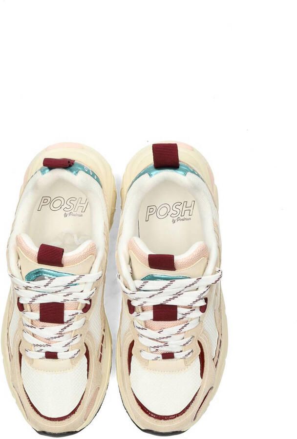 POSH by Poelman Harper chunky sneakers wit beige bordeaux - Foto 2