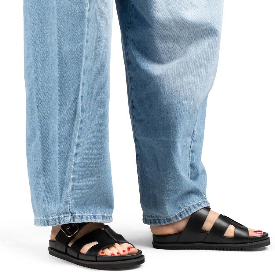 POSH by Poelman imitatieleren slippers zwart