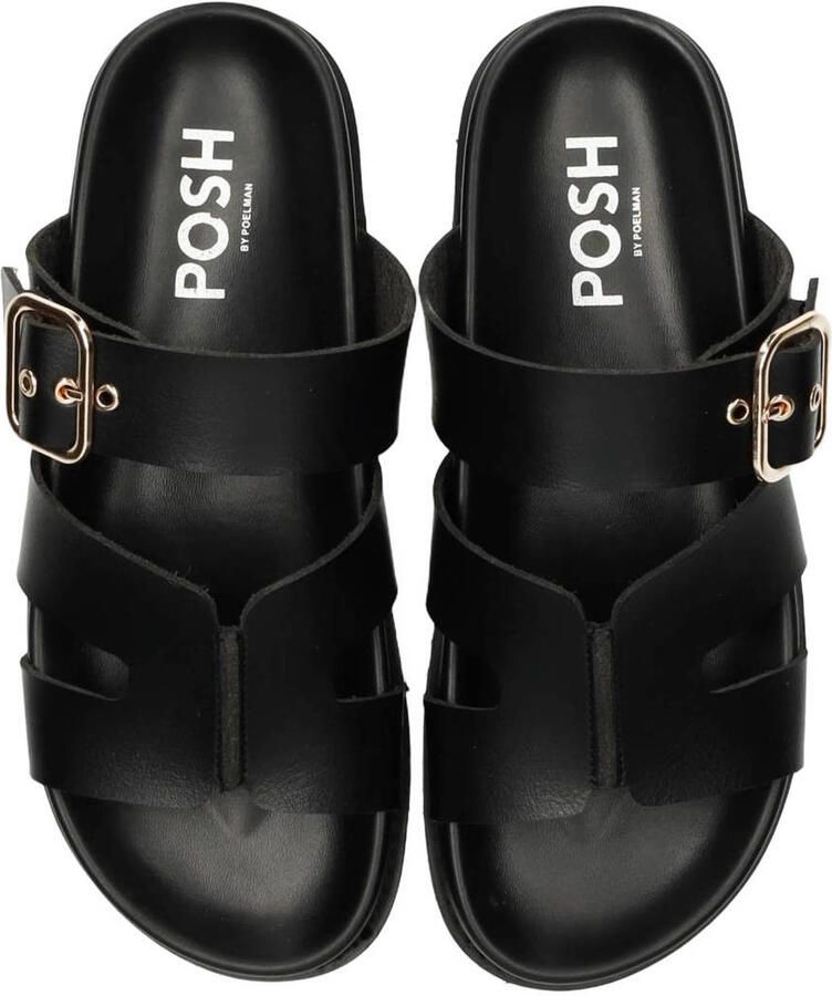 POSH by Poelman imitatieleren slippers zwart - Foto 2
