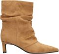 POSH by Poelman Laureen suèdelook laarzen met hak camel - Bruin