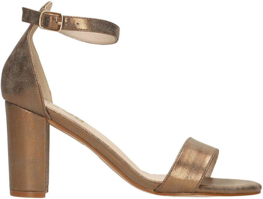 POSH by Poelman Laurie imitatieleren sandalen met blokhak brons
