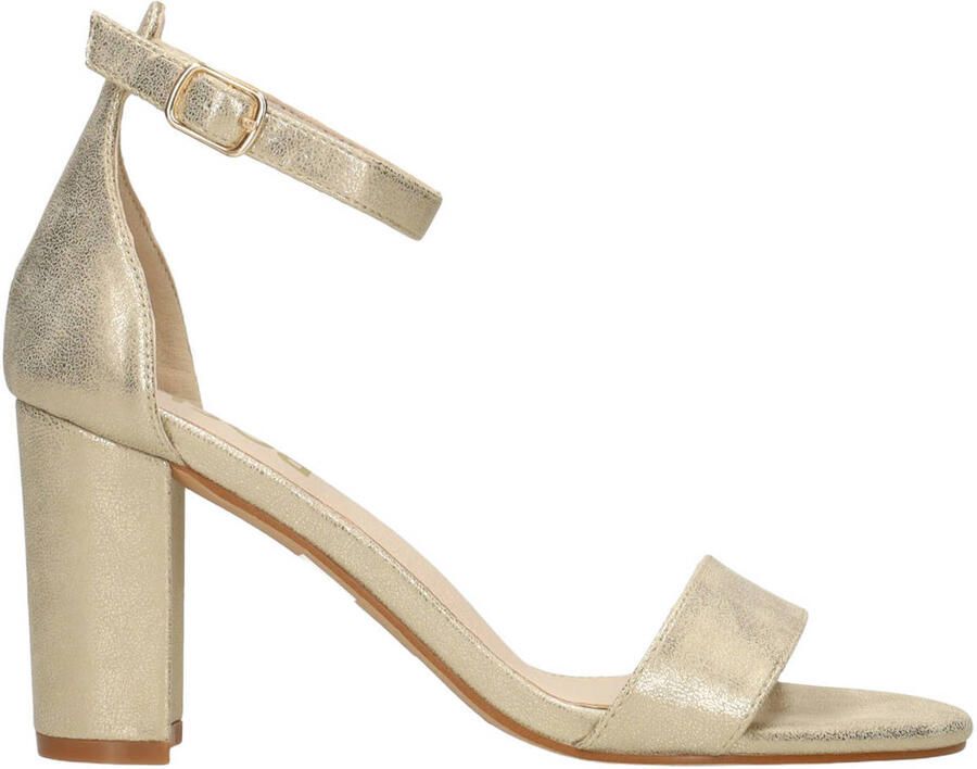 POSH by Poelman Laurie imitatieleren sandalettes met blokhak goud