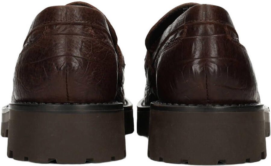 POSH by Poelman Lein chunky leren loafers met dierenprint donkerbruin - Foto 3