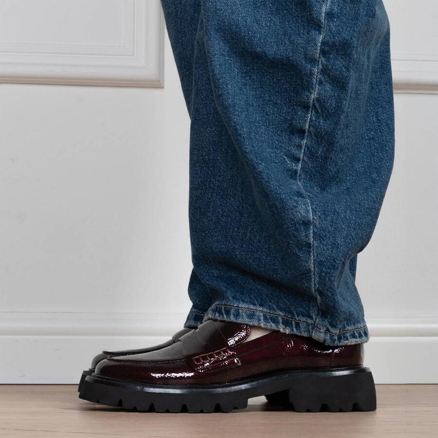 POSH by Poelman Lexy chunky lakleren loafers bordeaux - Foto 2
