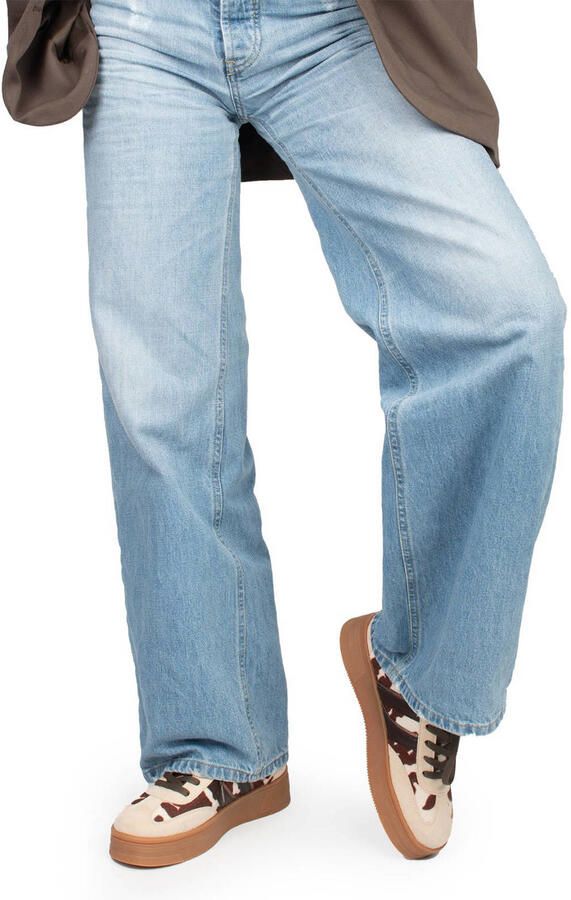 POSH by Poelman Lilly sneakers met koeienprint bruin ecru