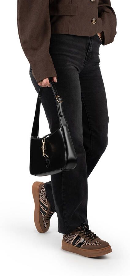 POSH by Poelman Lilly sneakers met panterprint bruin beige - Foto 3