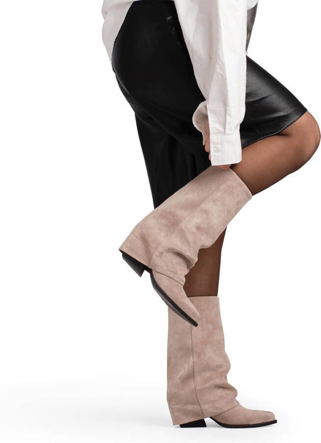 POSH by Poelman Lois cowboylaarzen met flap taupe - Foto 2