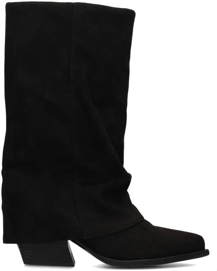 POSH by Poelman Lois suèdelook cowboy boots met blokhak zwart