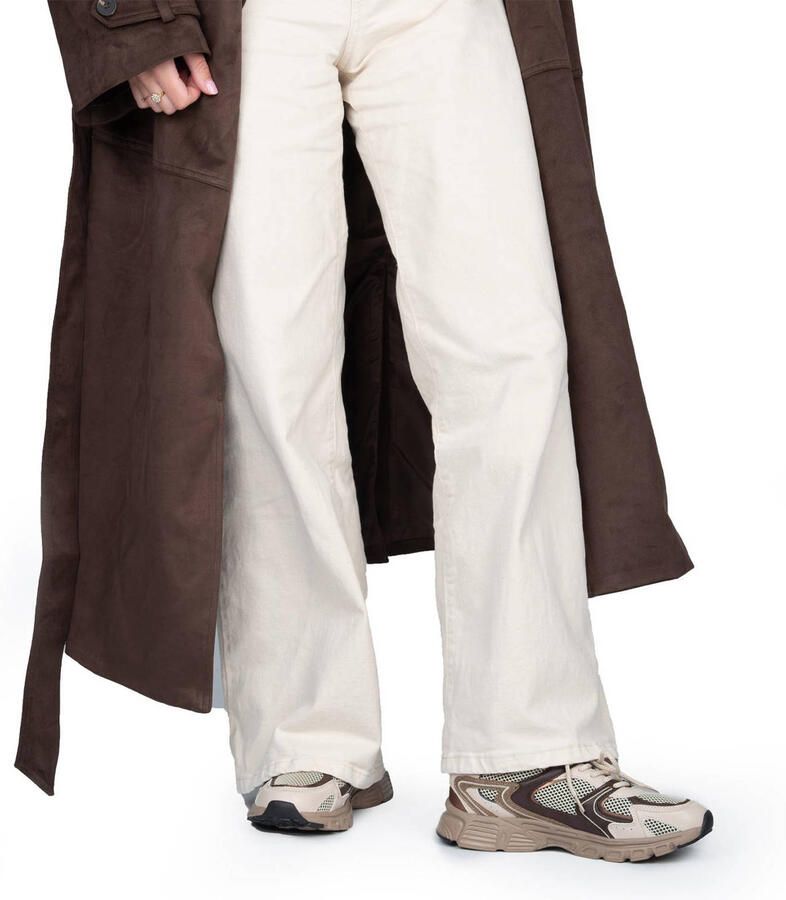 POSH by Poelman LOLA Dames Sneakers Bordeaux Met Bruine Combinatie