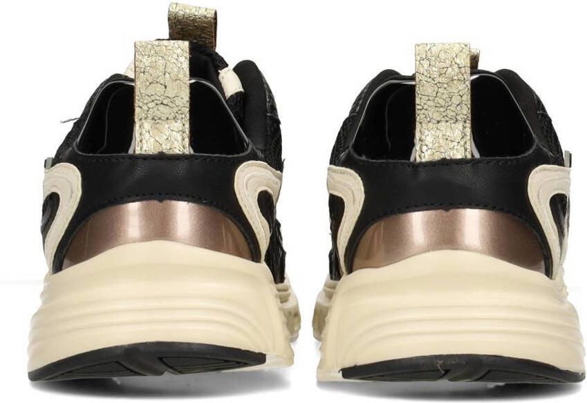 POSH by Poelman LOLA Dames Sneakers Zwart Met Goud Combinatie