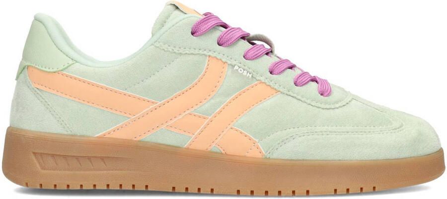 POSH by Poelman MEGAN Dames Sneakers Groen met combinatie