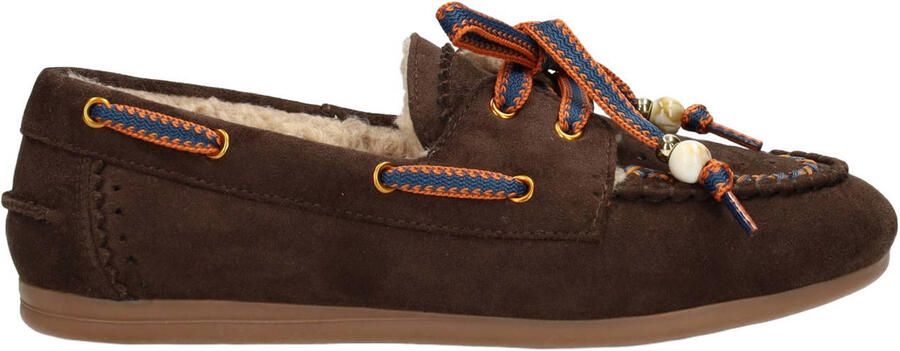 POSH by Poelman Melody suèdelook bootschoenen donkerbruin