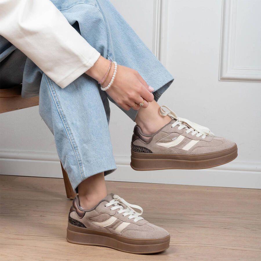 POSH by Poelman Sneakers Milly 22 Grijs Beige Bruin - Foto 2
