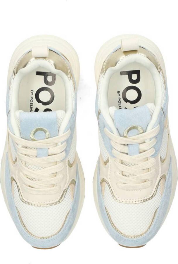 POSH by Poelman Rosie chunky sneakers ecru lichtblauw - Foto 2
