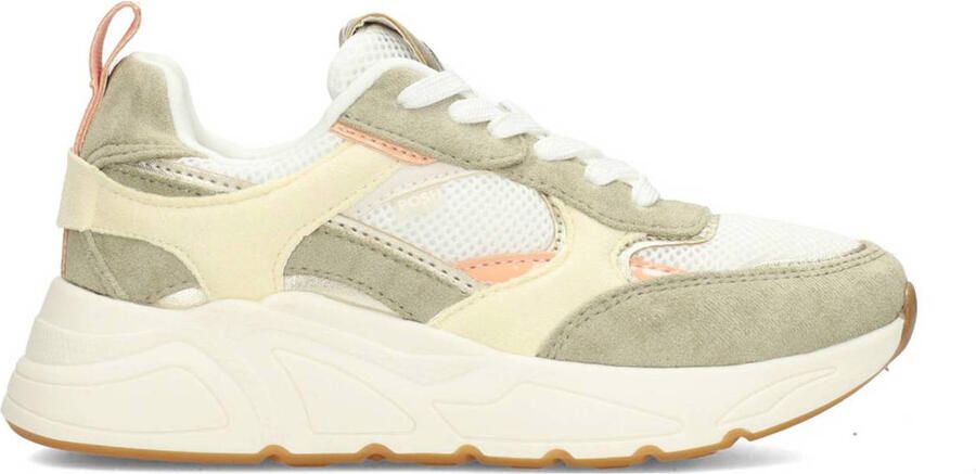 POSH by Poelman Rosie chunky sneakers wit lichtgroen